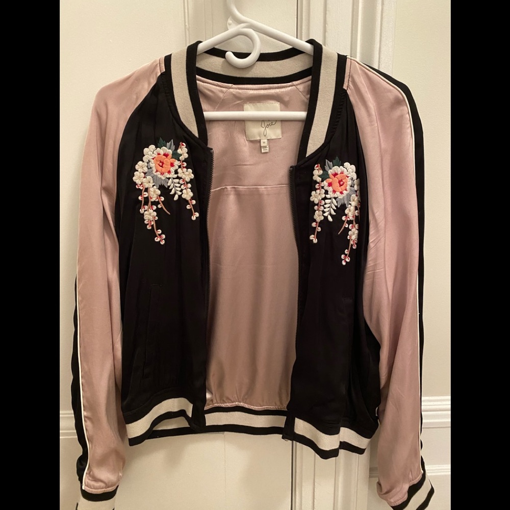 JOIE Silk Bomber Jacket
